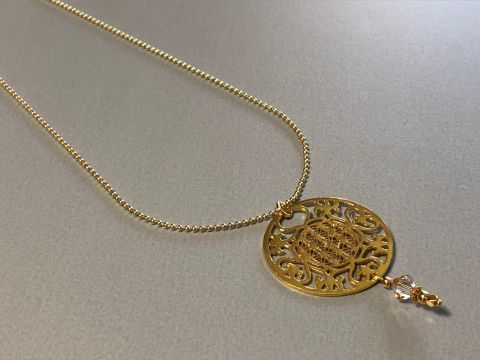 silver necklace mandala large gold plated