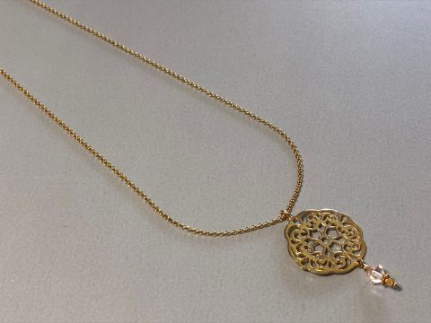 silver necklace mandala medium gold plated