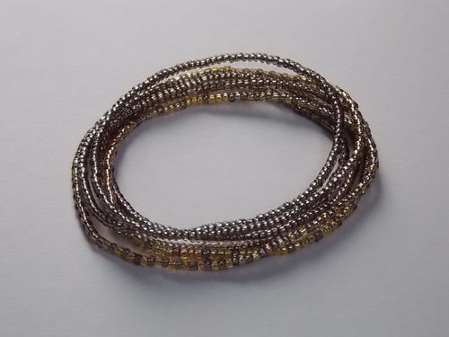 stretch bracelet/ necklace graphit goldgelb