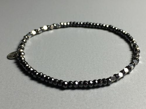 elastic bracelet hematite silver