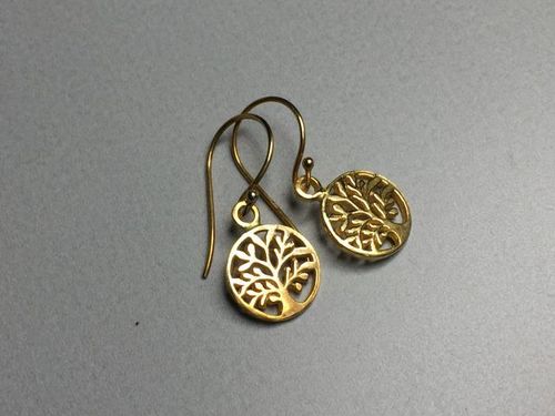earring tree of life silver gold plated