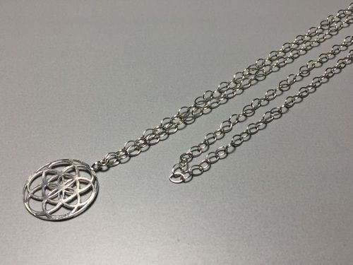 silver necklace 90cm with seed of life