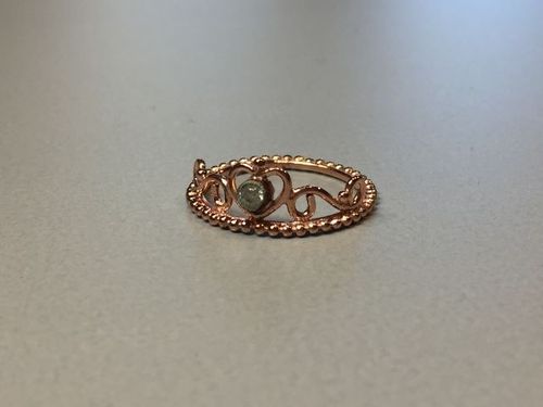 crown ring with crystal rosegold plated