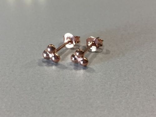 studs small balls rosegold plated
