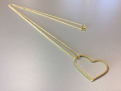 necklace with heart gold plated