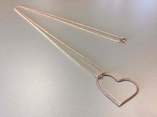 necklace with heart rosegold plated