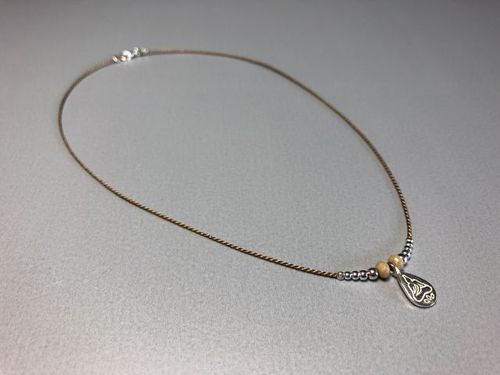 short silk necklace buddhapanel silver