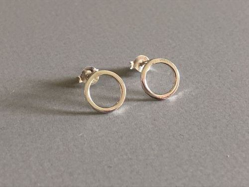 earstud ring 1cm silver