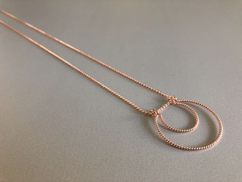 necklace 2 rings rosegold