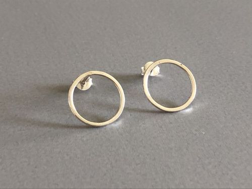 earstud ring 1,5cm silver