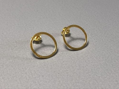 Ohrstecker Ring vergoldet 1,5cm