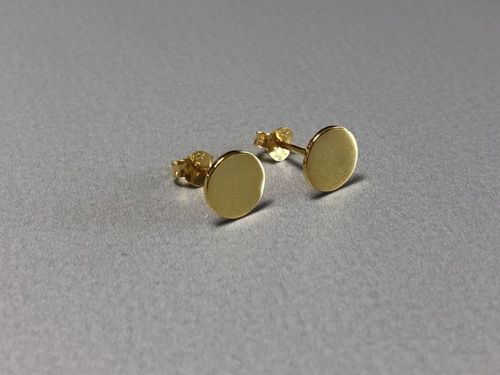 earstuds round simple 0,8cm diameter gold