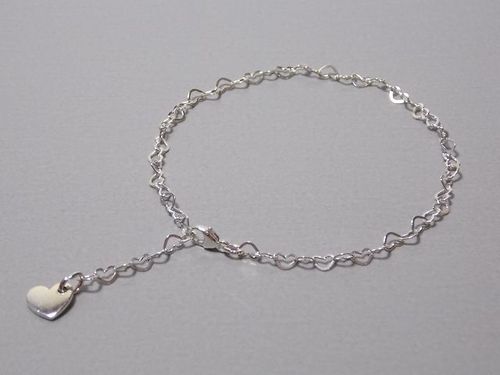 bracelet silver with heart