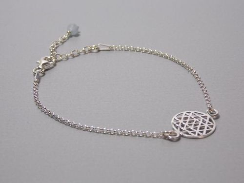 bracelet silver with flower of life