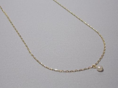 necklace gold plated moonstone