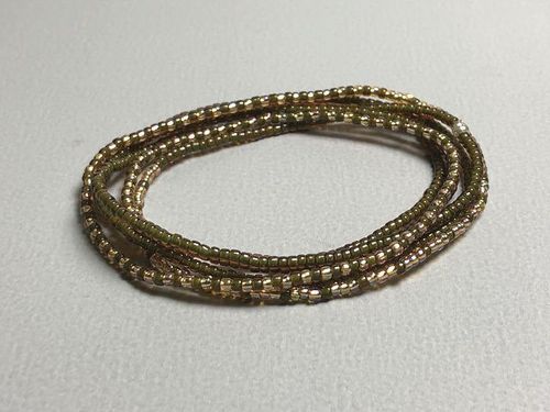 stretchbracelet/ necklace olive gold
