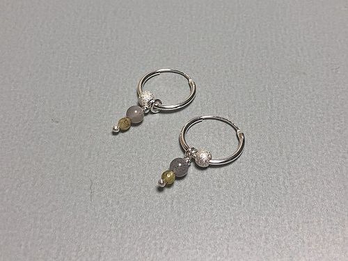 earring with stonemix silver