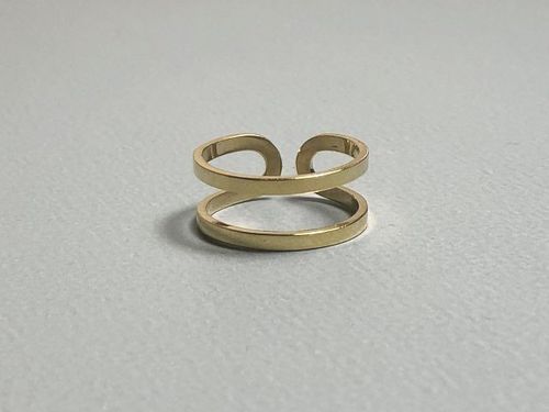 open ring doubleline gold plated