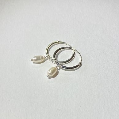 earring silver ricecornpearl
