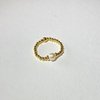 elastic ring gold plated with pearl
