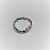 elastic ring silver pink opal