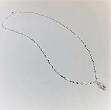 necklace silver with crystal