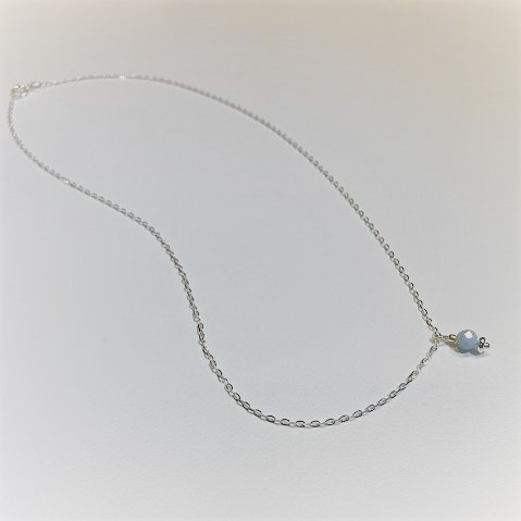 necklace silver with aquamarin