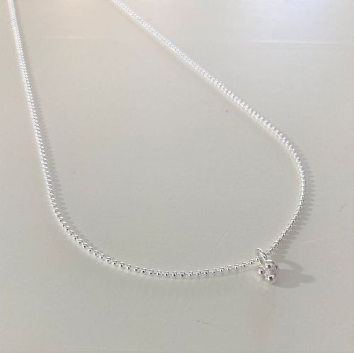 necklace ball pendant silver