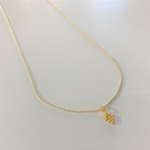 necklace ball pendant rhombus gold plated