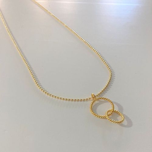 necklace 2 rings gold plated