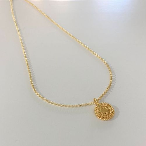 necklace round pendant gold plated