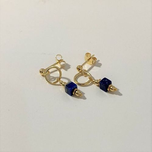 earring lapis lazuli gold plated